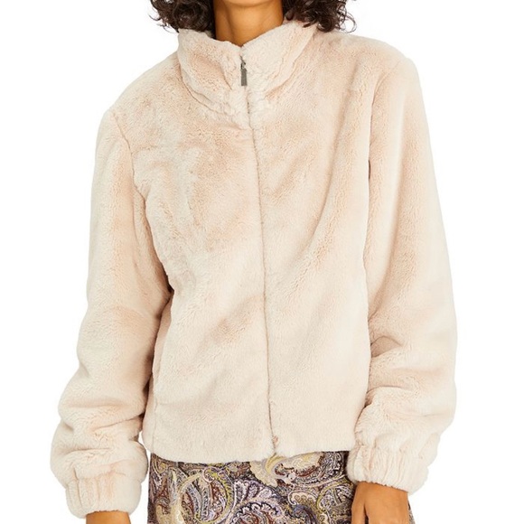 Sanctuary Jackets & Blazers - Sanctuary Mock Neck Zip Front Faux Fur Coat